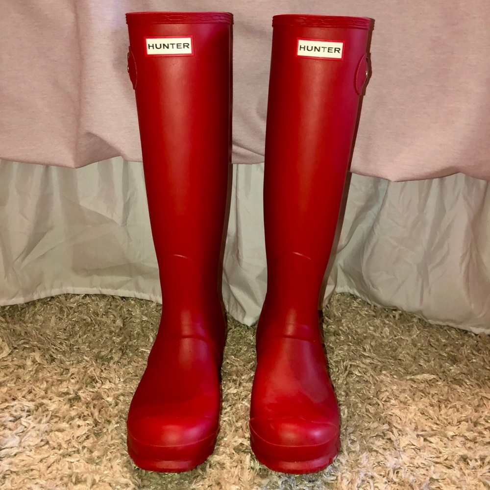 Tall Red Hunter Rain Boots